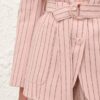 Alchemy Linen Belted Blazer Pink Chocolate Stripe Online Alchemy Linen Belted Blazer Pink Chocolate Stripe Online