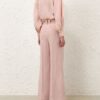 Alchemy Linen Wide Pant Pink Chocolate Stripe Online Alchemy Linen Wide Pant Pink Chocolate Stripe Online