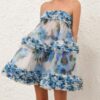 Alchemy Ruffle Mini Dress Blue Poppy Online Alchemy Ruffle Mini Dress Blue Poppy Online
