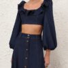 Aster Denim Frill Top Ink Online Aster Denim Frill Top Ink Online
