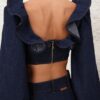 Aster Denim Frill Top Ink Online Aster Denim Frill Top Ink Online
