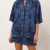 Aster Embroidered Denim Shirt Railway Blue Online Aster Embroidered Denim Shirt Railway Blue Online