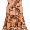 Aster Kids Contrast Hem Dress Peach Jacobean Online Aster Kids Contrast Hem Dress Peach Jacobean Online