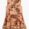 Aster Kids Contrast Hem Dress Peach Jacobean Online Aster Kids Contrast Hem Dress Peach Jacobean Online