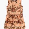 Aster Kids Contrast Hem Dress Peach Jacobean Online Aster Kids Contrast Hem Dress Peach Jacobean Online