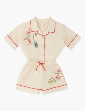 Aster Kids Embroidery Short Ivory Online