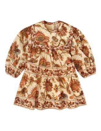 Aster Kids Quilted Dress Cream Jacobean Online