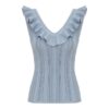 Aster Metallic Frill Top Metallic Blue Online Aster Metallic Frill Top Metallic Blue Online