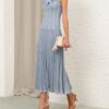 Aster Metallic Frill Top Metallic Blue Online Aster Metallic Frill Top Metallic Blue Online