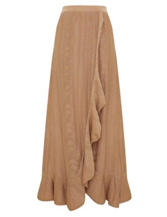 Aster Metallic Pointelle Skirt Metallic Gold Online