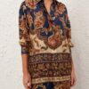 Aster Relaxed Shirt Navy Jacobean Online Aster Relaxed Shirt Navy Jacobean Online