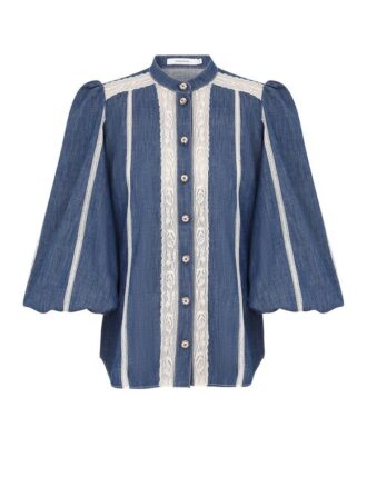 Awaken Denim Shirt Railway Blue Online