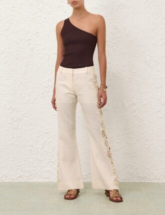 Awaken Embroidered Pant Cream Online Awaken Embroidered Pant Cream Online