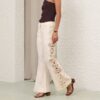 Awaken Embroidered Pant Cream Online Awaken Embroidered Pant Cream Online