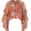 Awaken Ruffle Blouse Cinnamon Floral Online Awaken Ruffle Blouse Cinnamon Floral Online