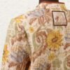 Daylight Collarless Jacket Stamp Floral Cream Online Daylight Collarless Jacket Stamp Floral Cream Online