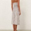 Daylight Twist Midi Dress Cream/Black Online Daylight Twist Midi Dress Cream/Black Online