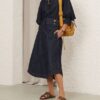 Denim Cargo Midi Skirt Night Sky Online Denim Cargo Midi Skirt Night Sky Online