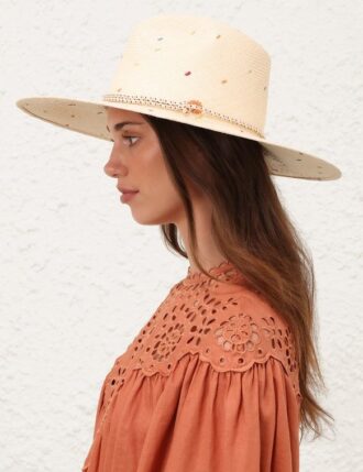 Embroidered Panama Natural/Multi Online Embroidered Panama Natural/Multi Online