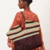 Goldentime Large Fringe Tote Burgundy Stripe Online Goldentime Large Fringe Tote Burgundy Stripe Online