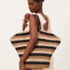 Goldentime Large Tote Black Stripes Online Goldentime Large Tote Black Stripes Online