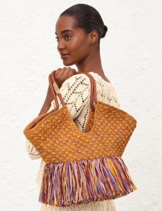 Goldentime Medium Fringe Tote Multico Mouline Online Goldentime Medium Fringe Tote Multico Mouline Online