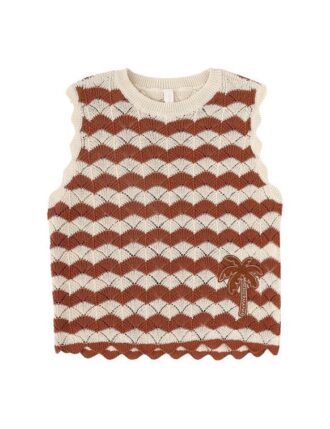 Indra Kids Knit Top Tan/Ecru Online