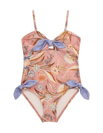 Indra Kids Tie Front 1Pc Pink Scarf Floral Online