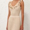 Indra Metallic Frill Top Cream Metallic Online Indra Metallic Frill Top Cream Metallic Online