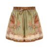 Indra Relaxed Short Khaki Scarf Floral Online Indra Relaxed Short Khaki Scarf Floral Online