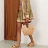 Indra Relaxed Short Khaki Scarf Floral Online Indra Relaxed Short Khaki Scarf Floral Online
