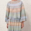 Indra Stripe Bell Sleeve Top Blue Multi Online Indra Stripe Bell Sleeve Top Blue Multi Online