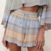 Indra Stripe Short Blue Multi Online Indra Stripe Short Blue Multi Online