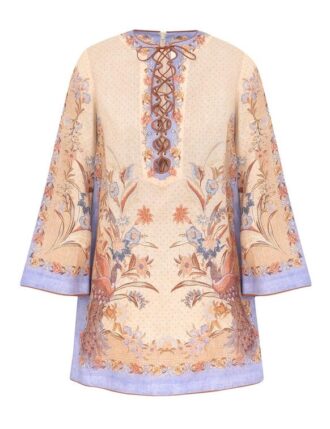 Indra Tunic Mini Dress Biscuit Scarf Floral Online