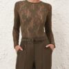 Lace Bodysuit Dark Olive Online Lace Bodysuit Dark Olive Online