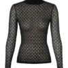 Lace Knit Turtleneck Sweater Black Online Lace Knit Turtleneck Sweater Black Online