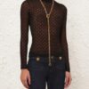 Lace Knit Turtleneck Sweater Black Online Lace Knit Turtleneck Sweater Black Online