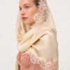 Lace Silk Stole Cream Online