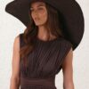 Long Brim Sunhat Espresso Online