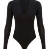 Long Sleeved Bodysuit Black Online Long Sleeved Bodysuit Black Online