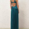 Luna Asymmetric Jersey Dress Teal Online Luna Asymmetric Jersey Dress Teal Online