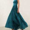 Luna Asymmetric Jersey Dress Teal Online Luna Asymmetric Jersey Dress Teal Online