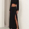 Luna Gathered Maxi Skirt Black Online Luna Gathered Maxi Skirt Black Online