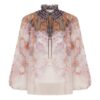 Luna Billow Blouse Cream Blue Paisley Online Luna Billow Blouse Cream Blue Paisley Online