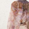 Luna Billow Blouse Cream Blue Paisley Online Luna Billow Blouse Cream Blue Paisley Online