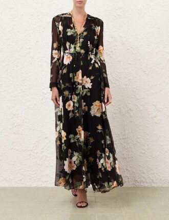 Luna Burnout Sheath Dress Black Rose Online