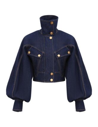Luna Denim Utility Bomber Harbour Blue Online