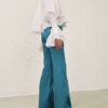 Luna Drill Flare Pant Teal Online Luna Drill Flare Pant Teal Online