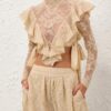 Luna Lace Long Sleeved Bodice Cream Online