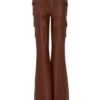 Luna Leather Flare Pant Radical Brown Online